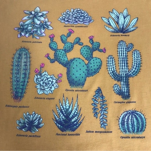 Fifth Sun Cactus Cacti Mustard Graphic Tee Short Sleeve Womens Size XX Large - Picture 5 of 15